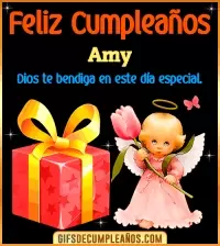 GIF Feliz Cumpleaños Dios te bendiga en tu día Amy